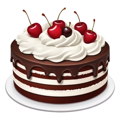 Black Forest cake with chocolate, cherries, and whipped cream sticker