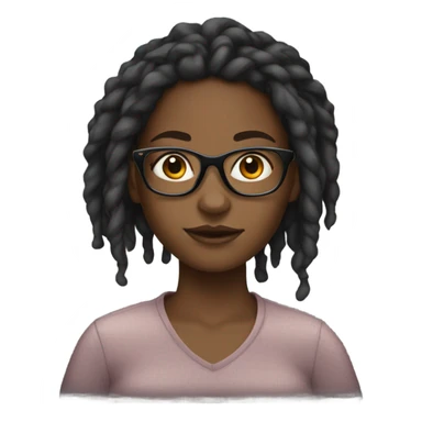 black girl teenager with locs and glasses sticker