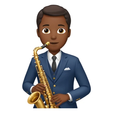 black man playing saxophone sticker