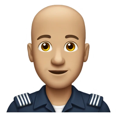 Bald man with us navy shirt sticker