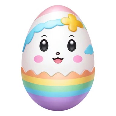 easter rainbow kawaii egg sticker