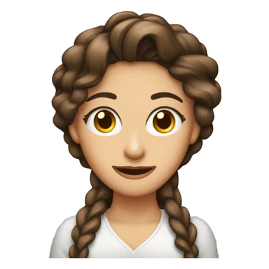 Quiero un emoji de una mujer trigueña de ojos cafés y crespa con rayitos rubios y cabello largo  sticker