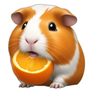 Guinea pig eating oranges sticker