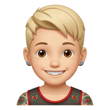 kid with tattoo sticker