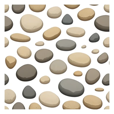 generate realistic detailed stones in 3d style with sand  sticker