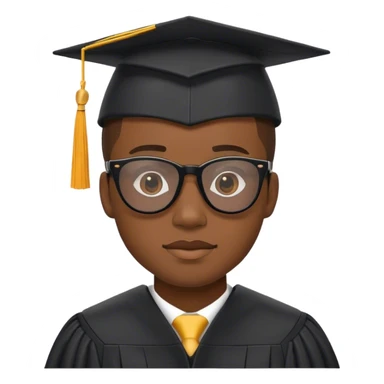 Black man with shades and graduation cap  sticker