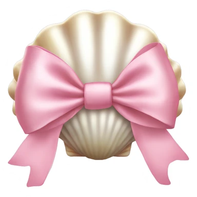 Pearl shell and light pink bow sticker