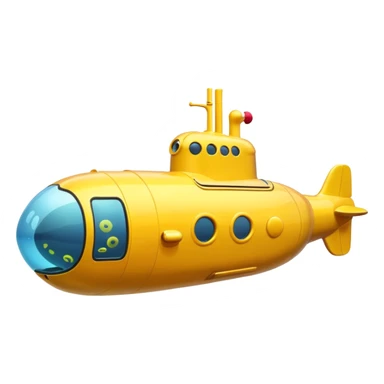 yellow submarine, three-quarters view sticker
