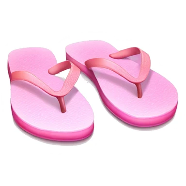 Realistic light pink gradient pair of summer flip flops isolated. sticker