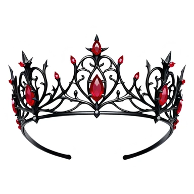 Black Gothic thorn tiara with ruby jewels  sticker