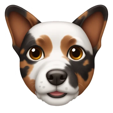 A black and brown tortoiseshell dog with pointy ears sticker