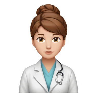 healthcare instructor standing up brown hair updo sticker