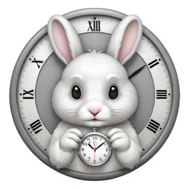 Un lapin qui a une horloge dqns la main sticker