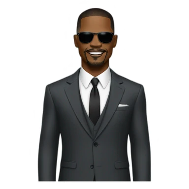 actor Jamie Foxx wearing suit sticker