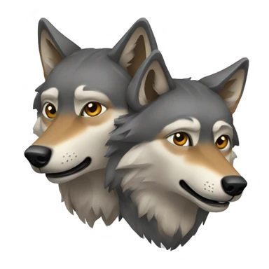 two wolves sticker