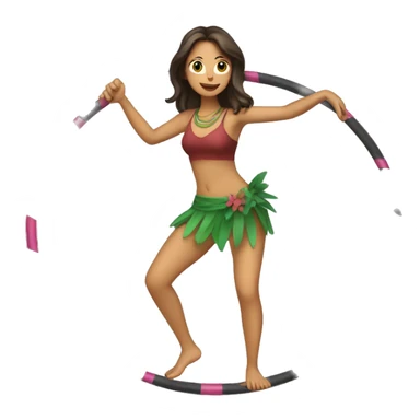Female brunette hula hooping sticker