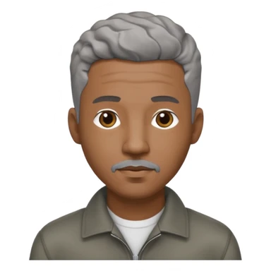 A cool debinaire black man with a very short wavy gray haired crew cut and a very short trimmed goatee. sticker