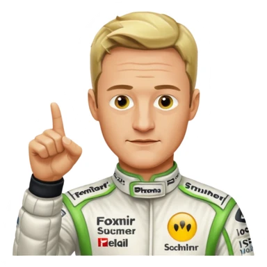 Ralf Schumacher pointing at Ralf Schumacher like in the spiderman meme sticker