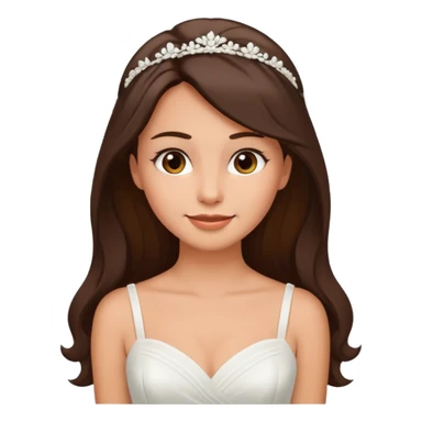 White tanned skin bride with dark hazel hair with a chin on her face sticker