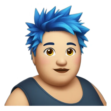 Older fat lesbian Chilean very short spiky bright blue hair sticker