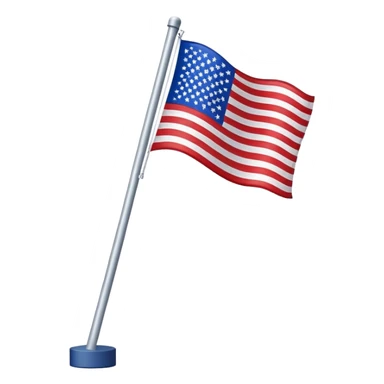 A simple waving flag on a pole or flagpole sticker