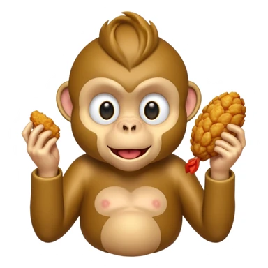 monkey eating chicken sticker