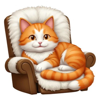 happy cat lounging in a recliner sticker