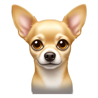 golden chihuahua with amber eyes and a brown nose and white snout sticker