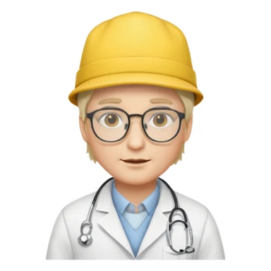 glasses doctor with yellow hat sticker