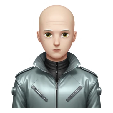 cyberpunk man whihout hair sticker