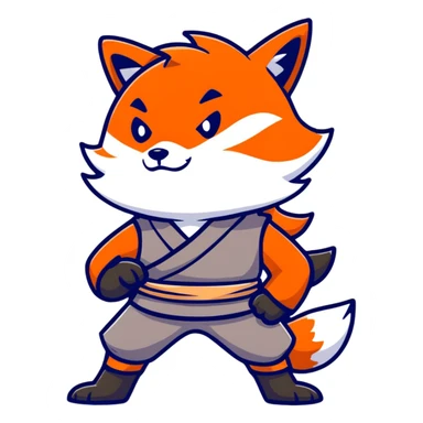 cute fox ninja character sticker