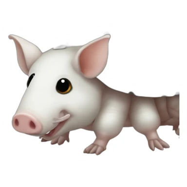 White pig armadillo centipede with black spots sticker