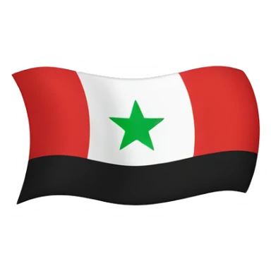 Independent Syria flag with 3 red stats in the middle sticker
