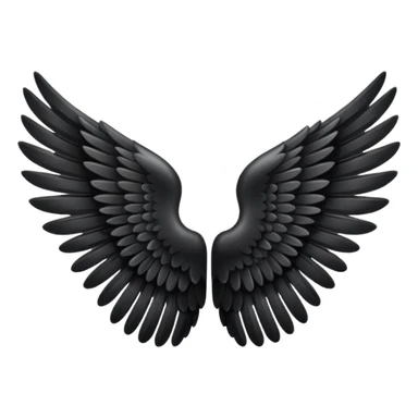 Left black angel wing sticker