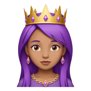 brown princess with purple  hair sticker