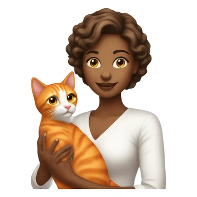 pretty woman holding orange cat sticker