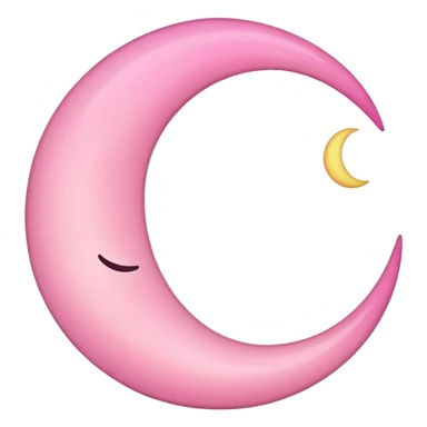 Pink crescent moon no face sticker