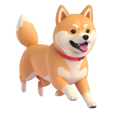 shiba inu running sticker