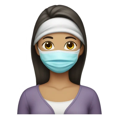 Girl with face mask  sticker