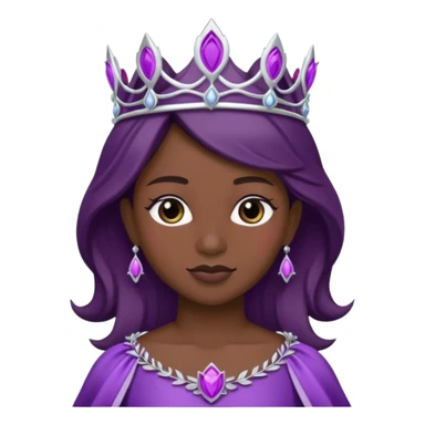 Purple rose with silver tiara and a purple emblem leaf wreath sticker