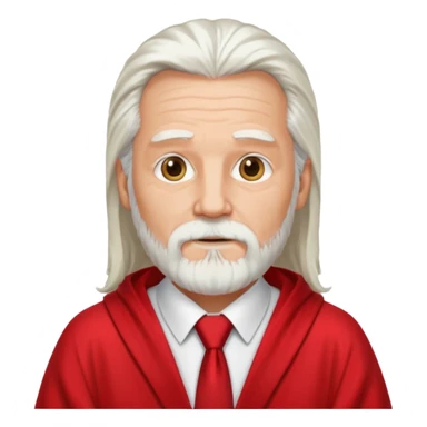 An older man with long white hair and beard, wearing a red tie and robe (possibly inspired by Dumbledore). sticker