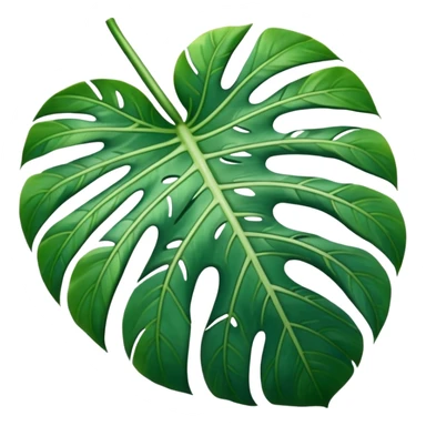 white and green monstera leaf sticker
