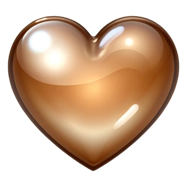 Pearl pale brown Transparent Heart sticker