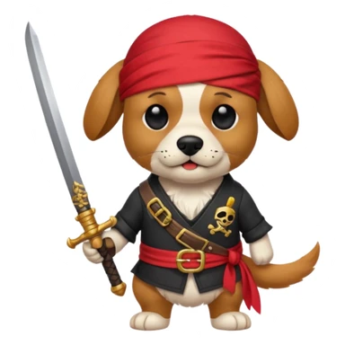 Dog pirate sticker