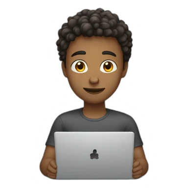 young guy with a laptop sticker