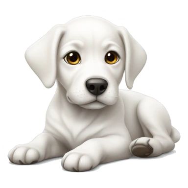 White puppy laying down sticker