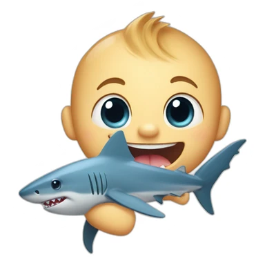 Shark with a baby sticker