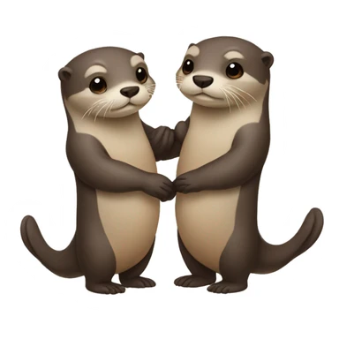 otters holding hands sticker
