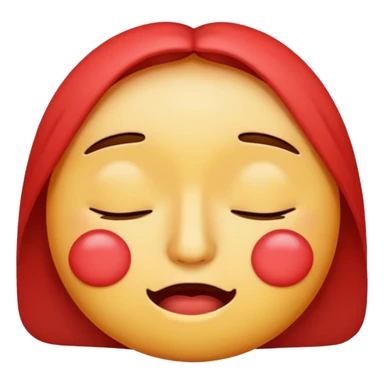 Hot face emoji with close eye. very blushy sticker