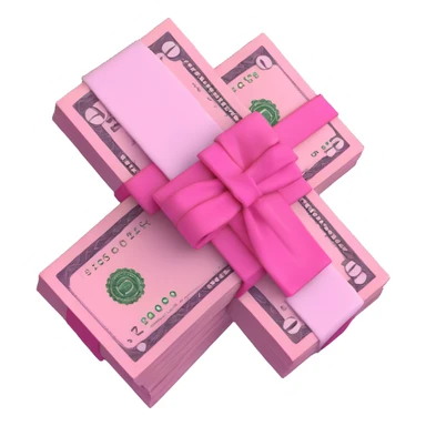 pink bundle of cash sticker
